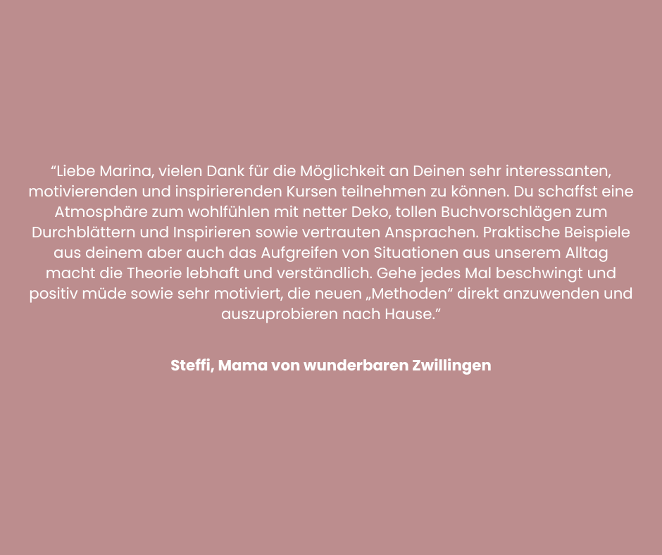 Teilnehmerfeedback zu einem Kurs für Eltern